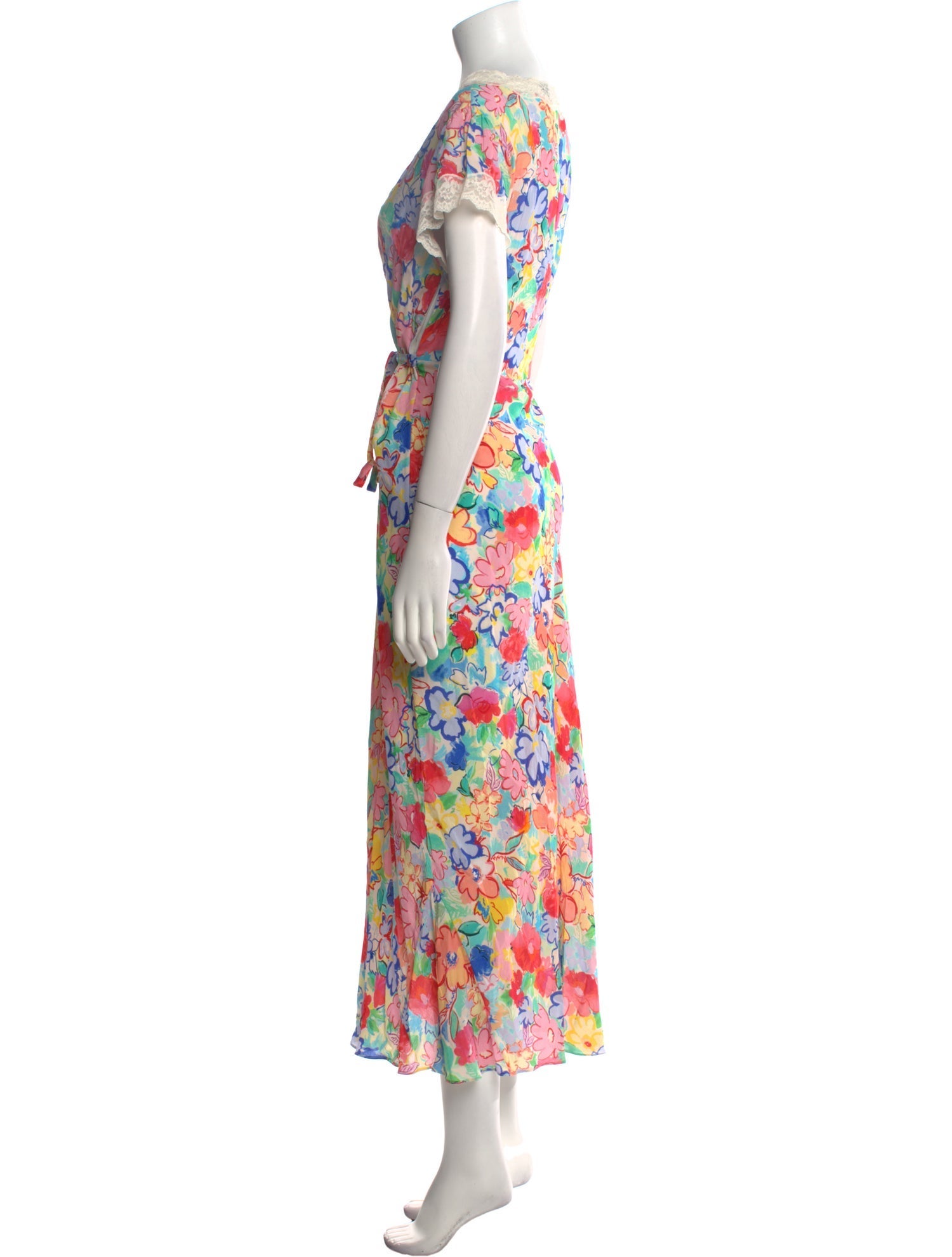 RIXO Floral Print Long Dress
