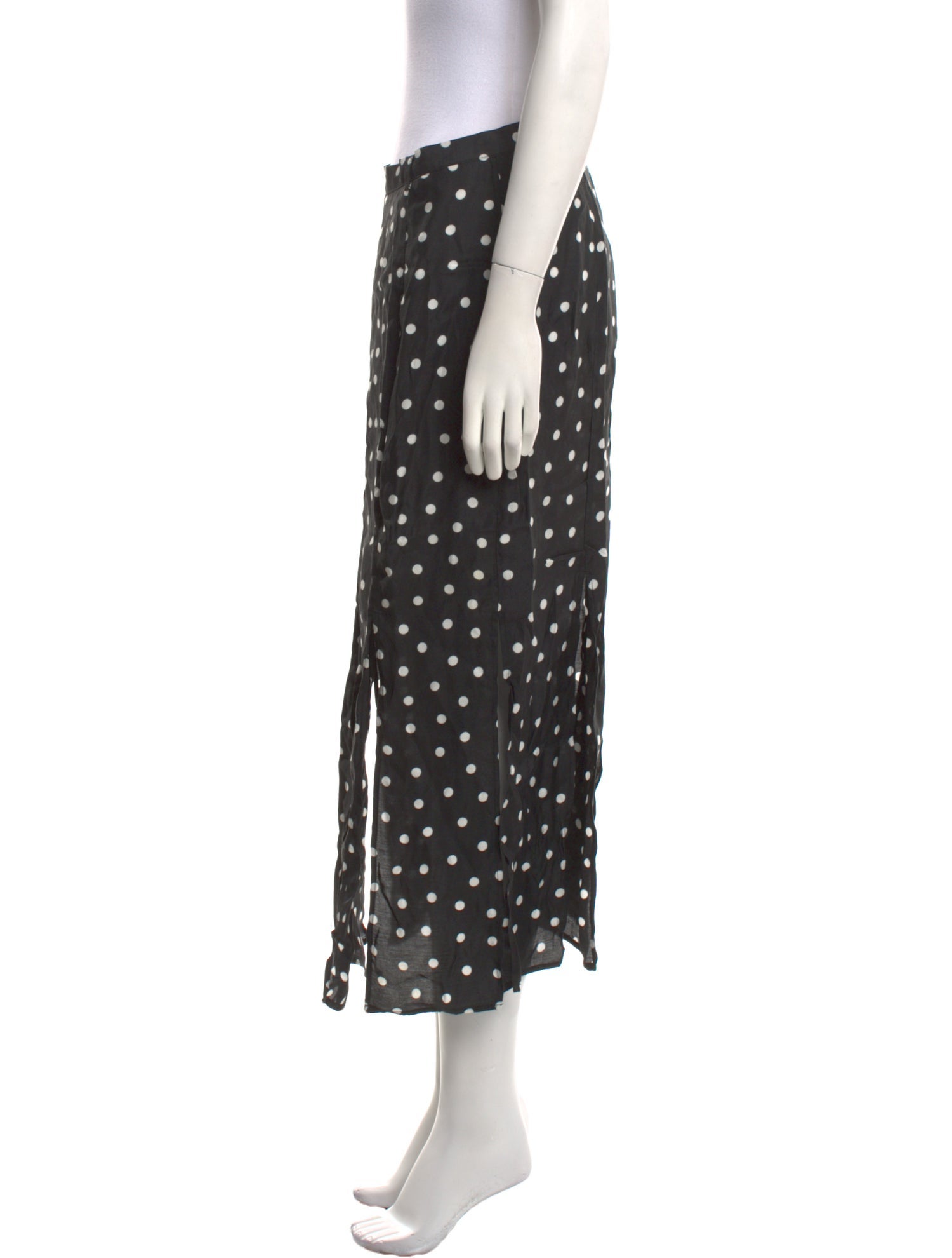 RIXO Silk Midi Length Skirt