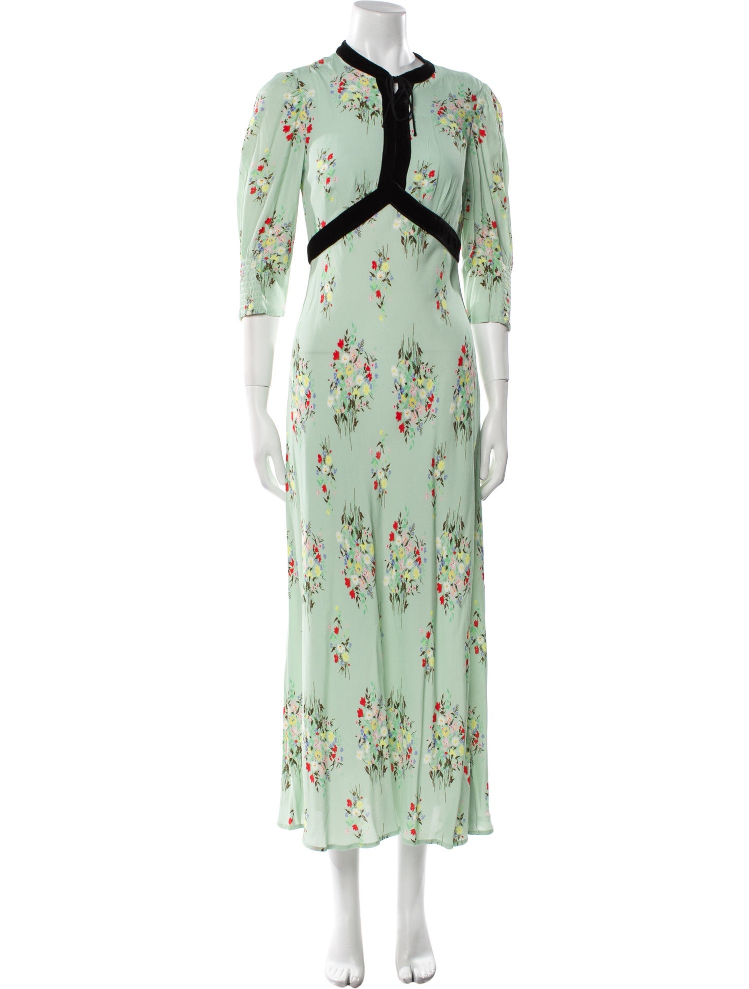 RIXO Floral Print Long Dress