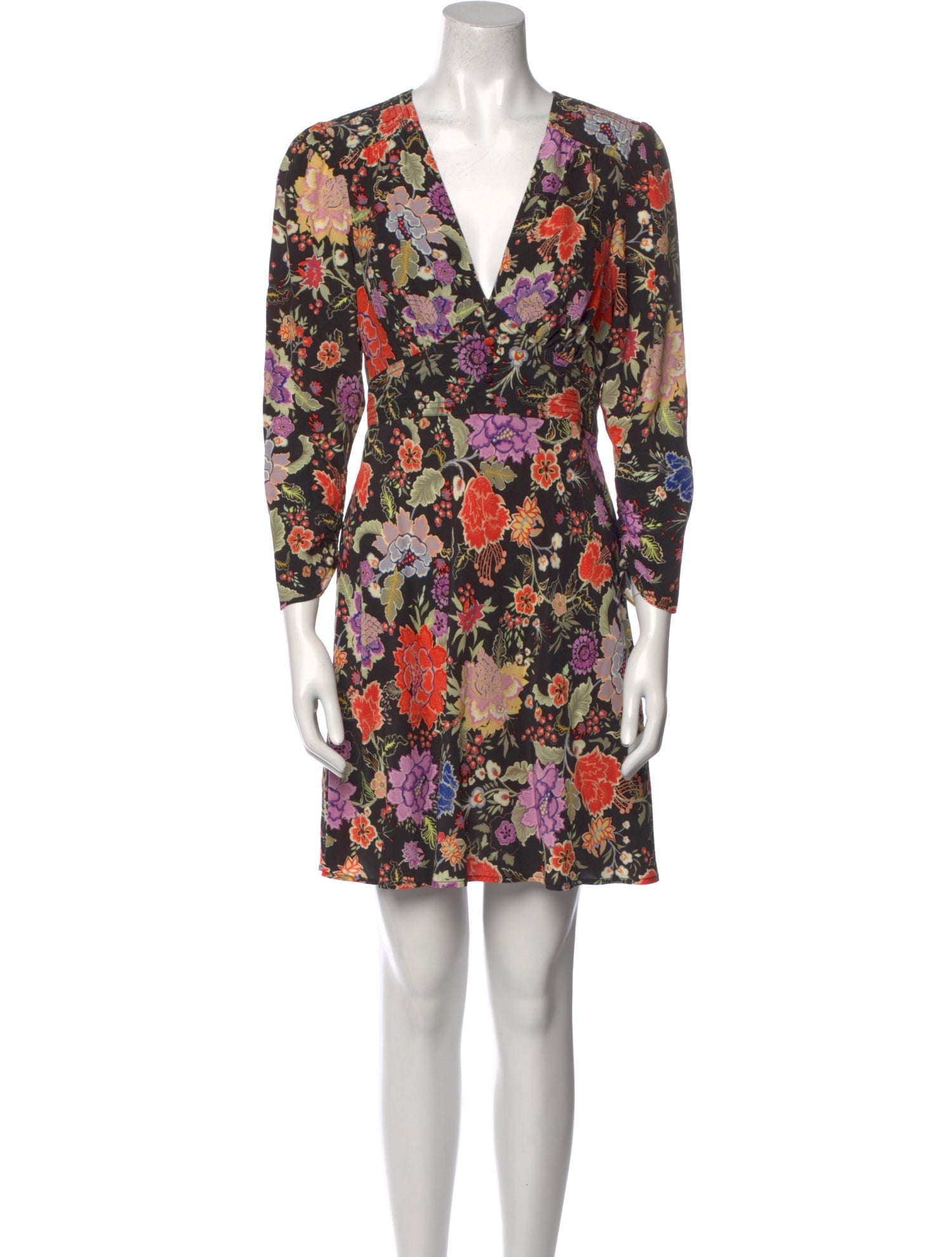 RIXO Floral Print Mini Dress