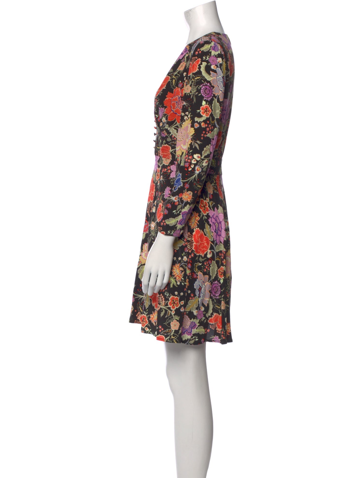 RIXO Floral Print Mini Dress