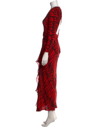 RIXO Silk Long Dress