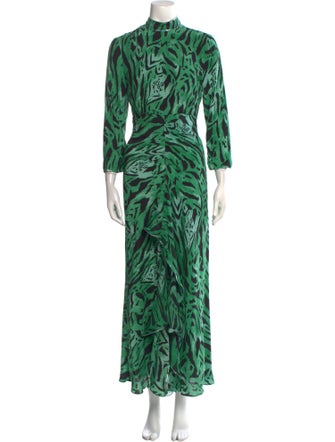 RIXO Silk Long Dress