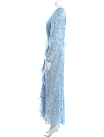 RIXO Silk Long Dress
