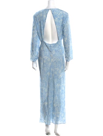 RIXO Silk Long Dress