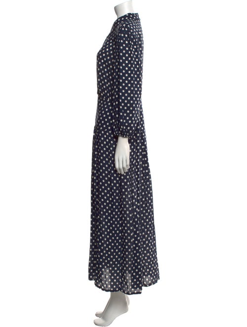 RIXO Polka Dot Print Midi Length Dress