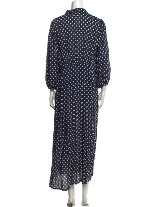 RIXO Polka Dot Print Midi Length Dress