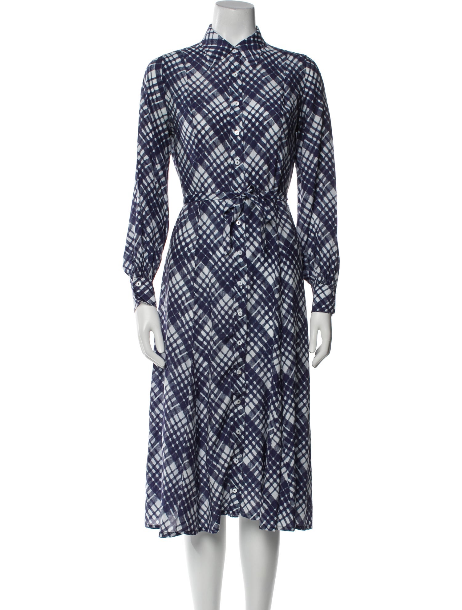 RIXO Plaid Print Long Dress