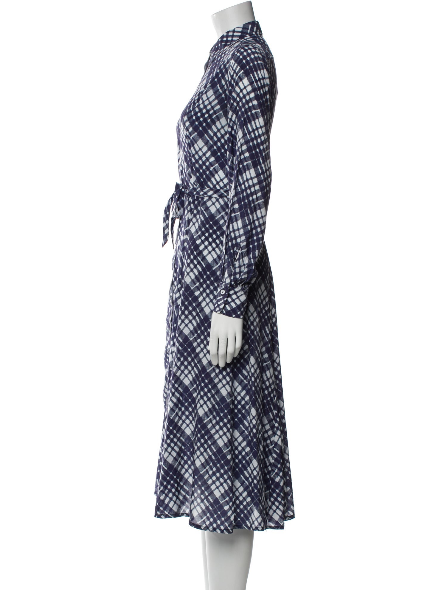 RIXO Plaid Print Long Dress