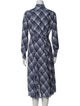 RIXO Plaid Print Long Dress