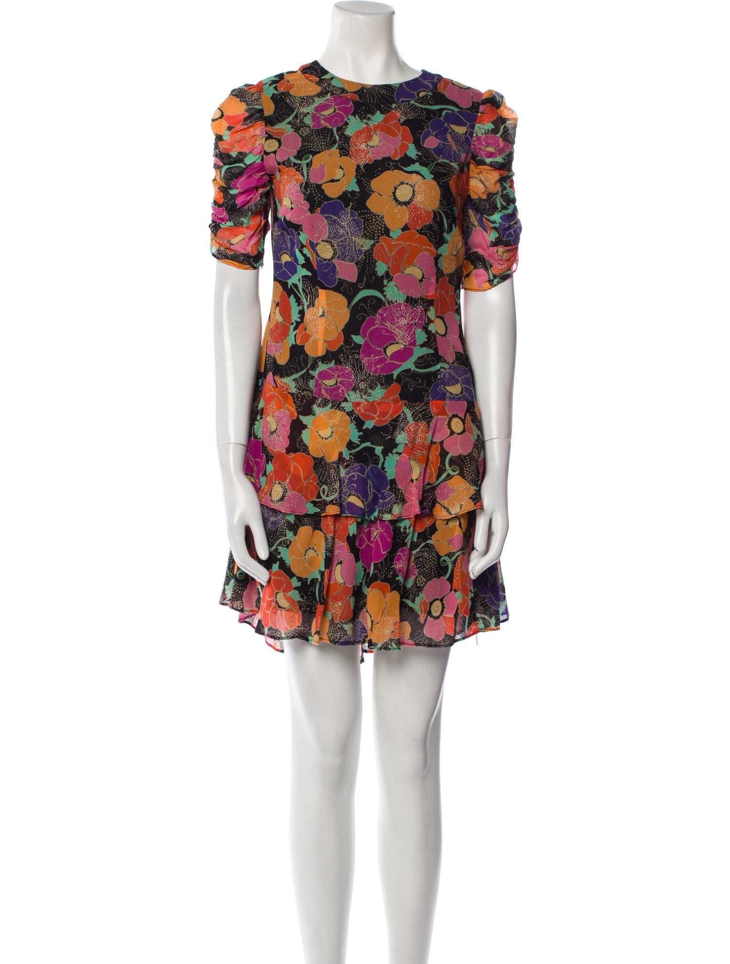RIXO Floral Print Mini Dress
