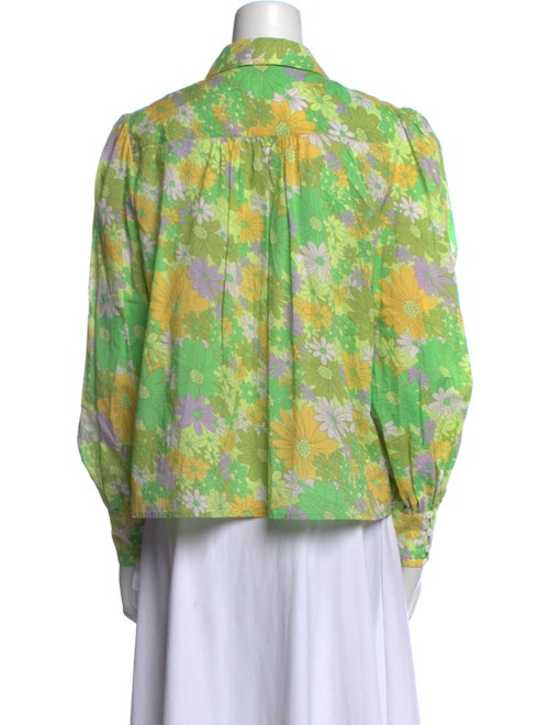 RIXO Floral Print Long Sleeve Button-Up Top