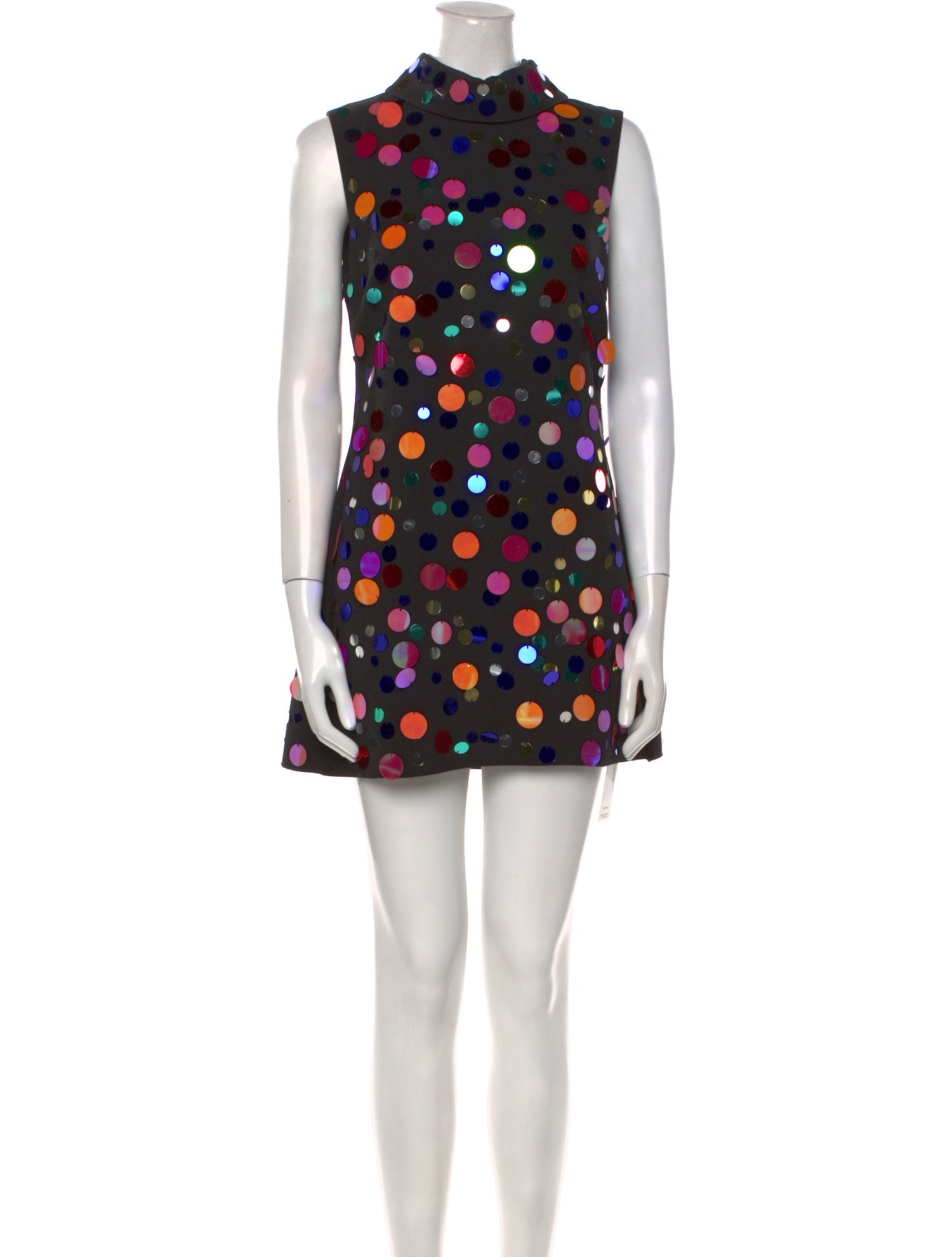 RIXO Polka Dot Print Mini Dress