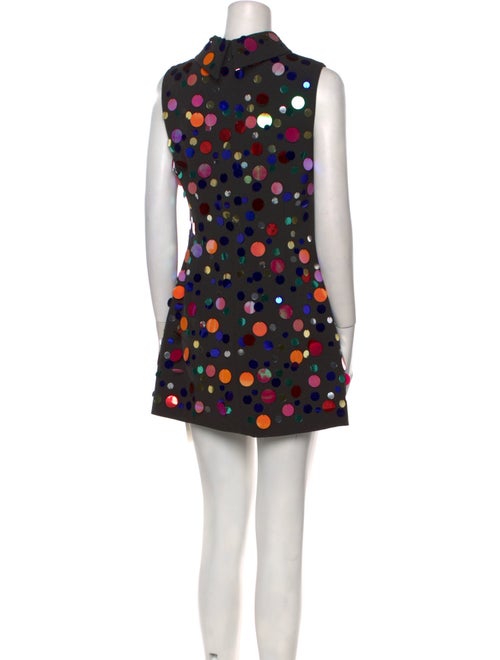 RIXO Polka Dot Print Mini Dress