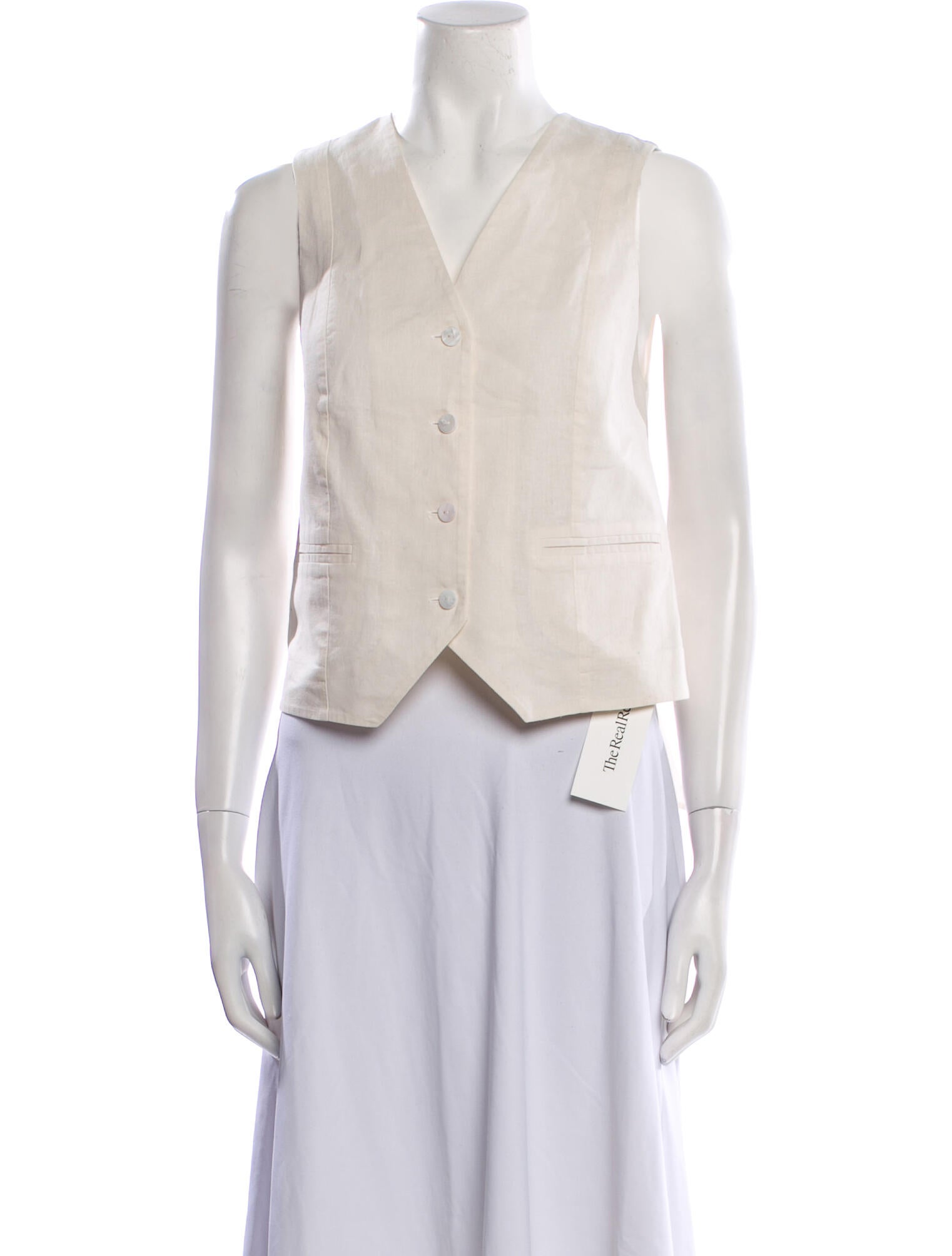 RIXO V-Neck Sleeveless Crop Top