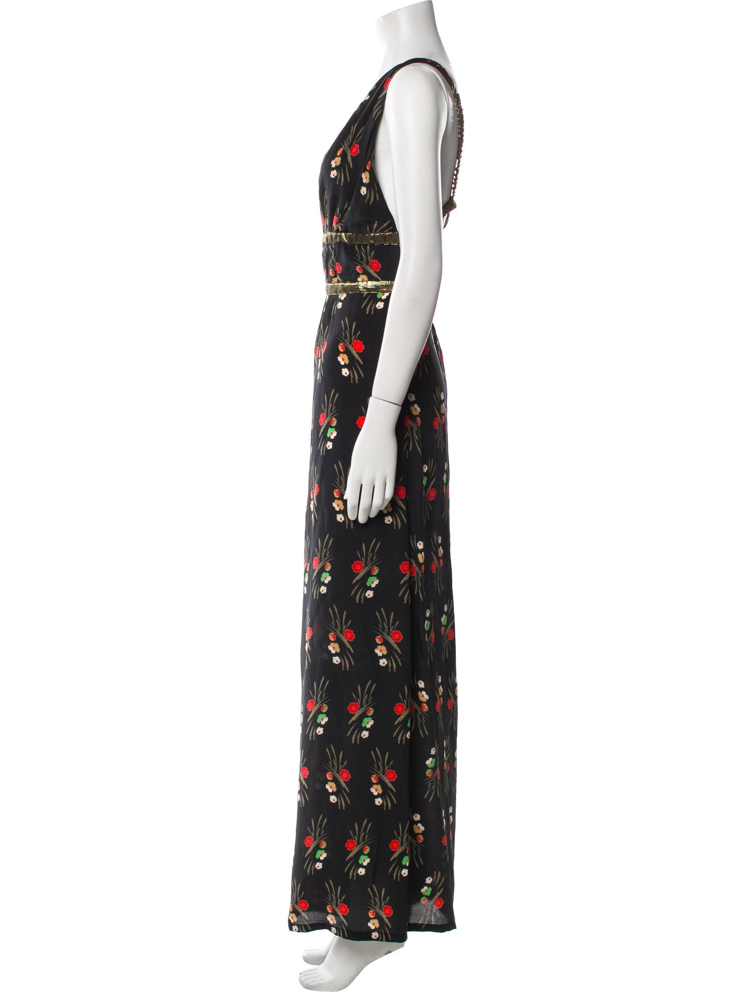 RIXO Silk Printed Jumpsuit