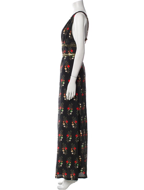 RIXO Silk Printed Jumpsuit