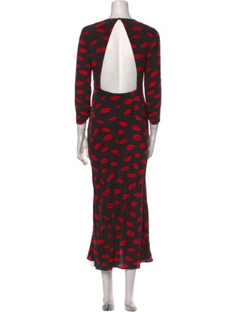 RIXO Silk Midi Length Dress