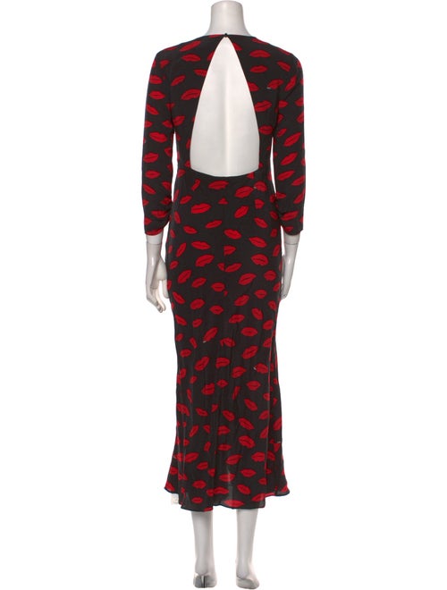 RIXO Silk Midi Length Dress