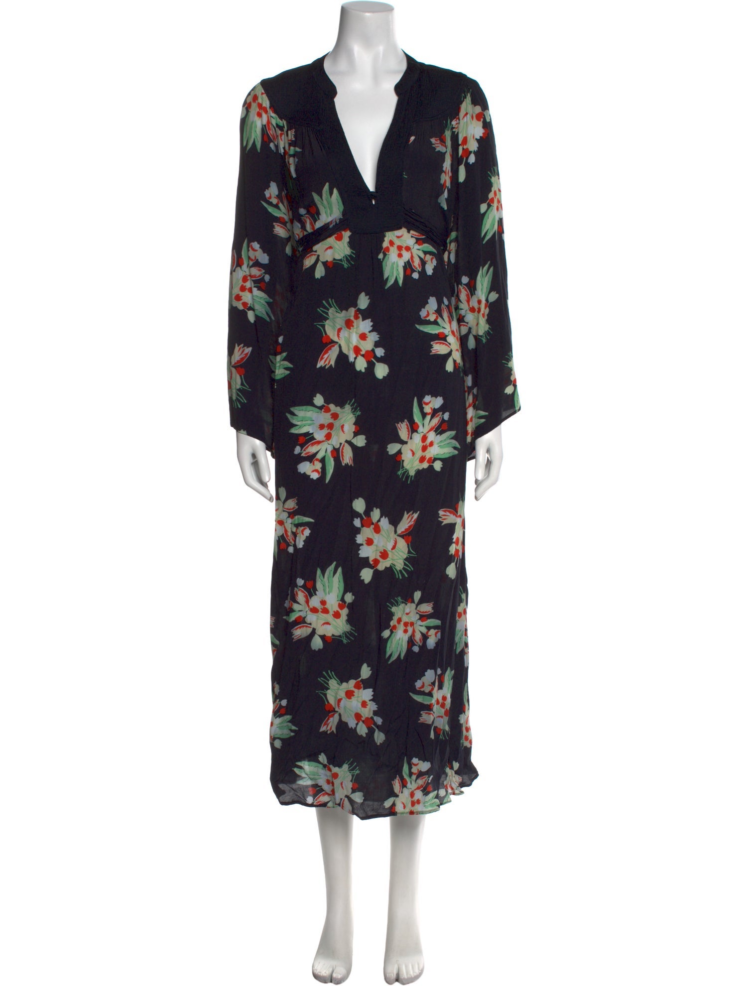 RIXO Floral Print Long Dress