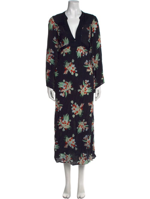 RIXO Floral Print Long Dress