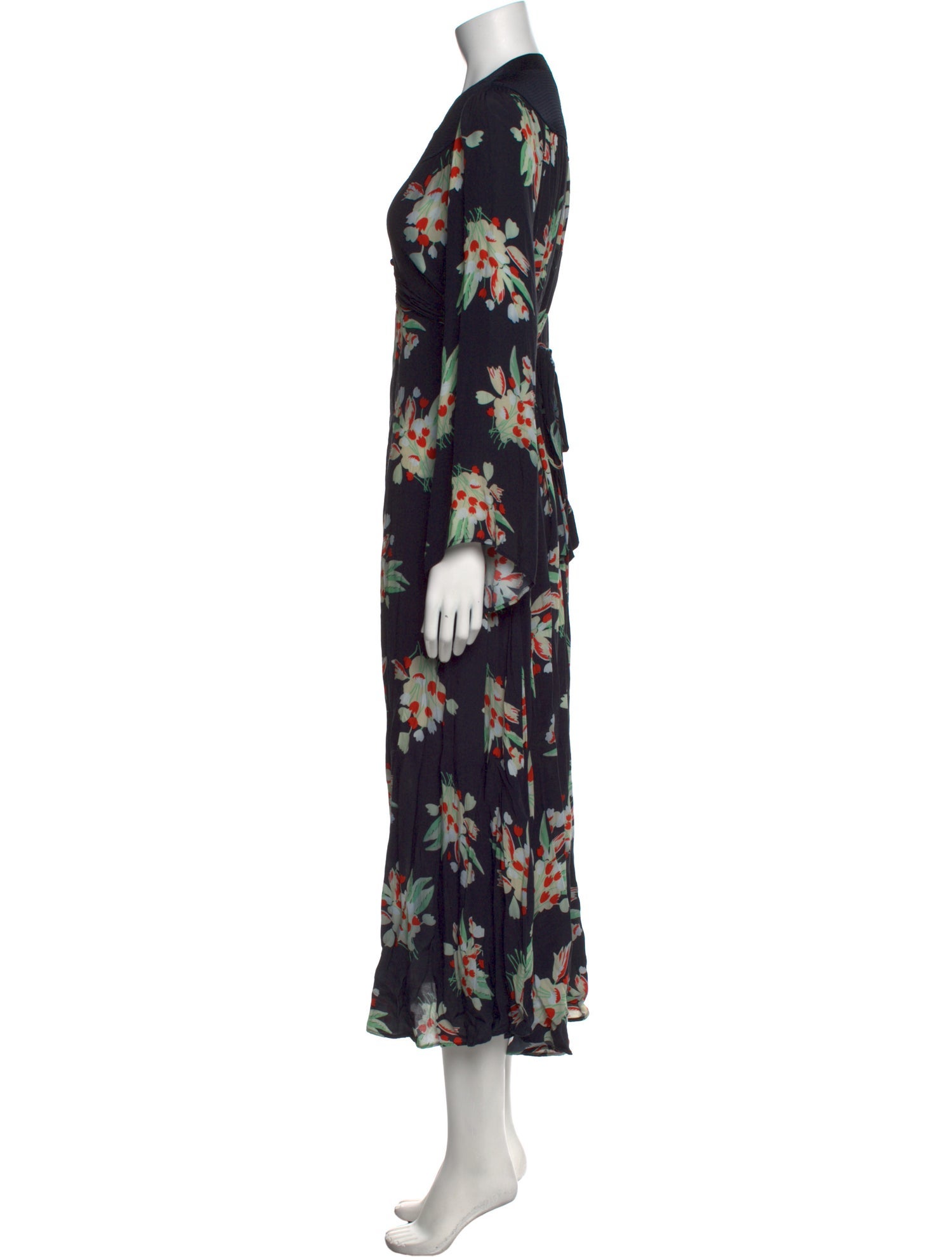 RIXO Floral Print Long Dress