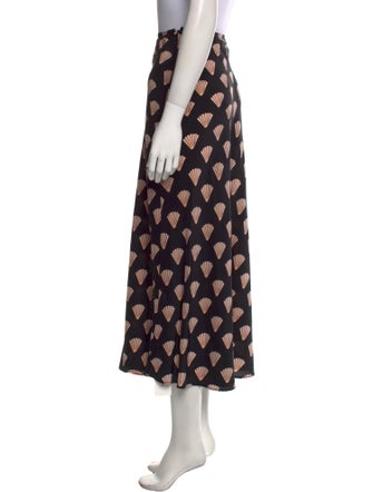 RIXO Silk Midi Length Skirt