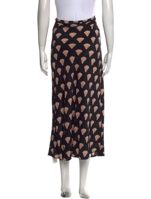 RIXO Silk Midi Length Skirt