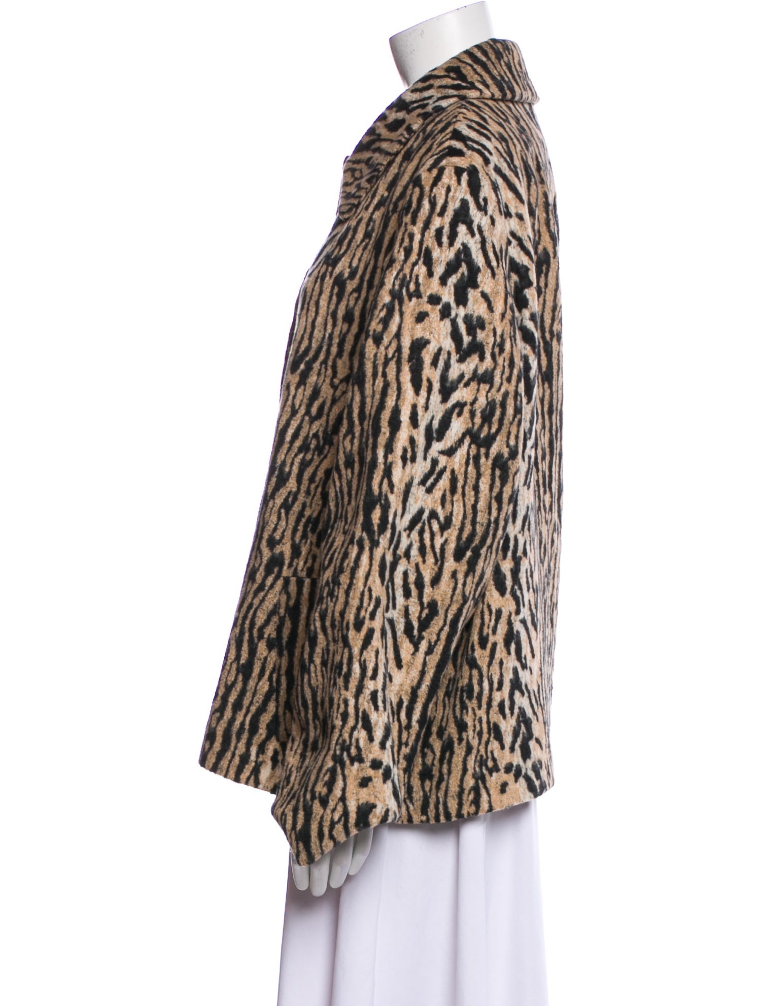 RIXO Animal Print Faux Fur Jacket