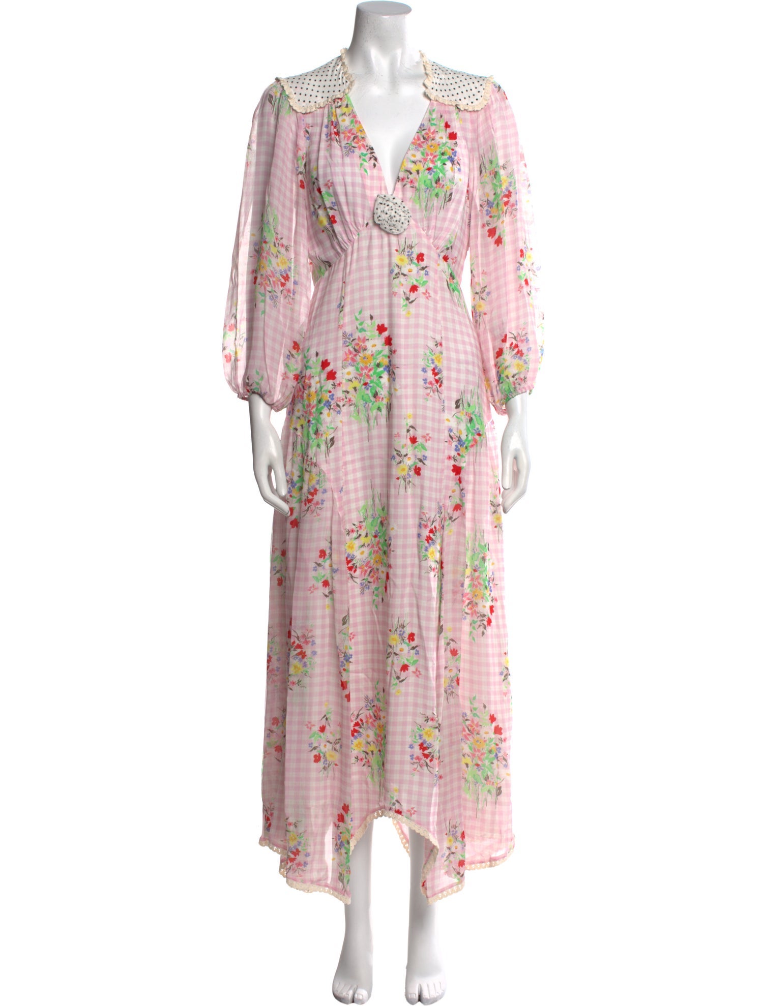 RIXO Floral Print Long Dress