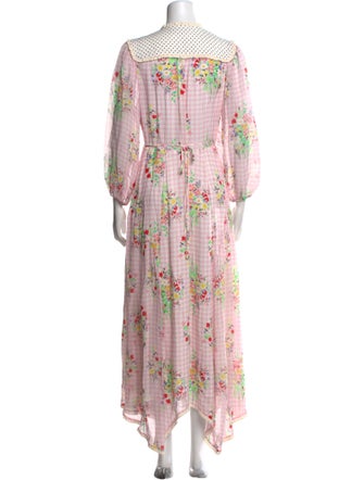 RIXO Floral Print Long Dress