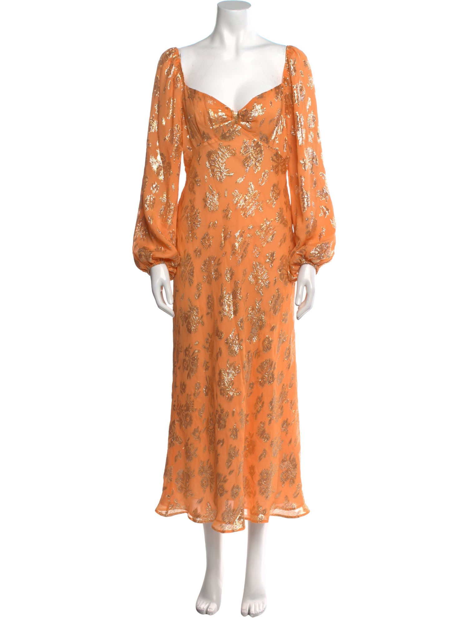 RIXO Silk Long Dress