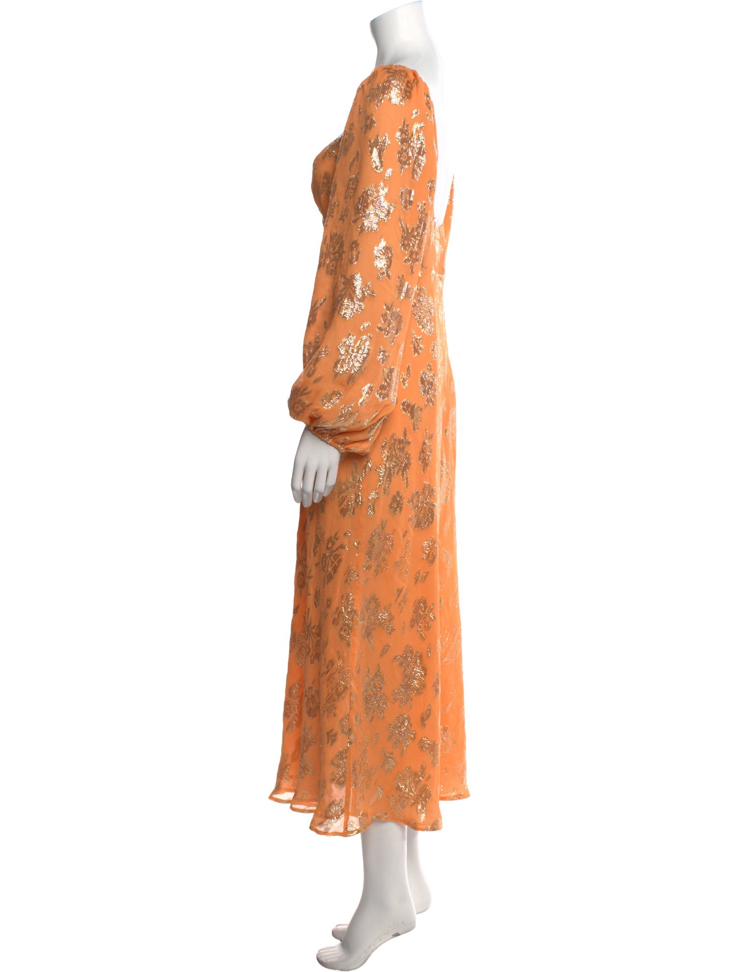 RIXO Silk Long Dress