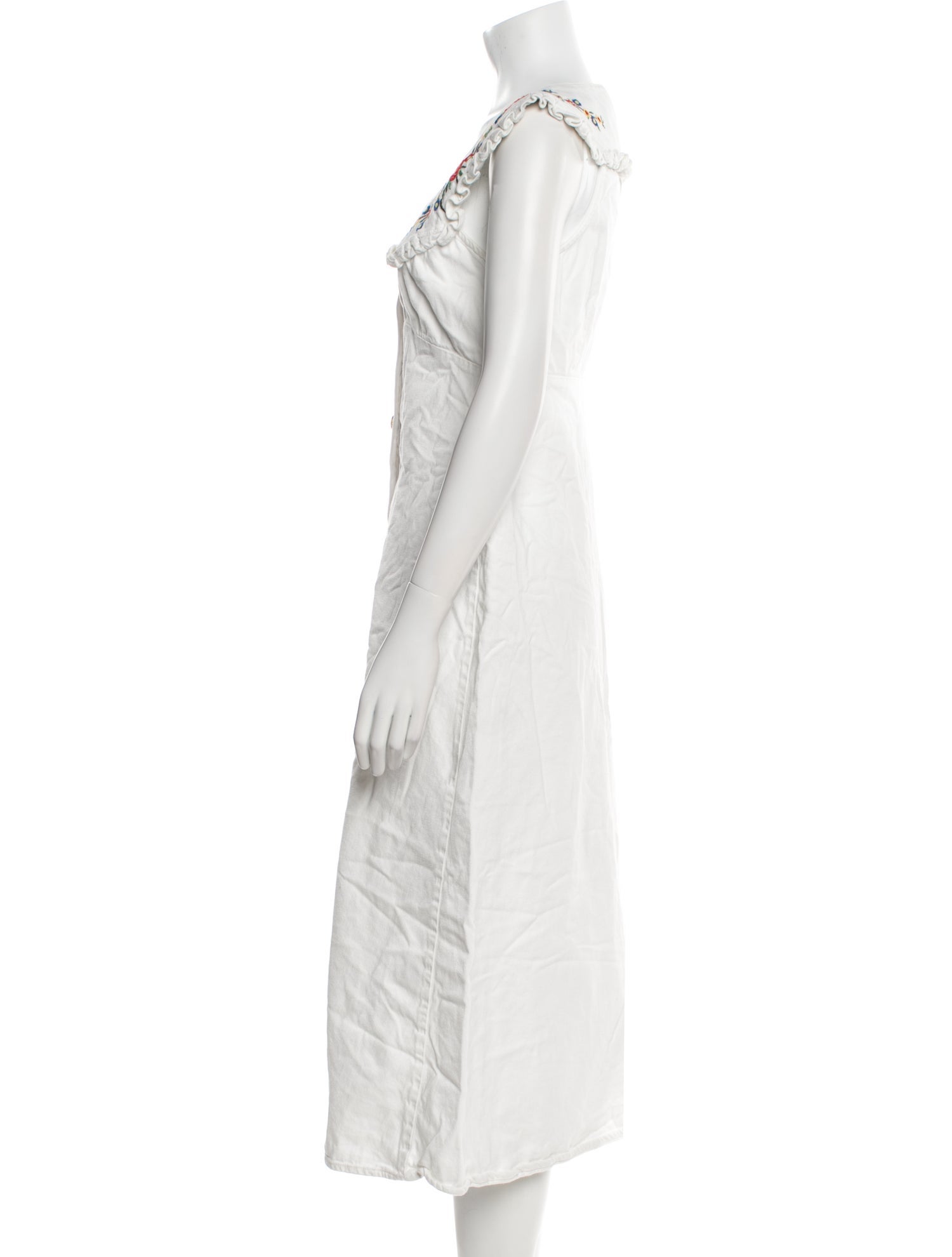 RIXO Scoop Neck Midi Length Dress