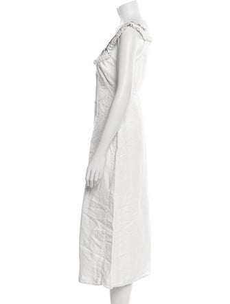 RIXO Scoop Neck Midi Length Dress