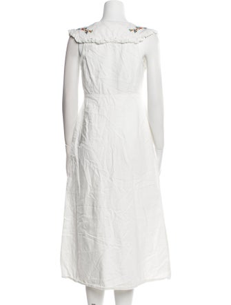 RIXO Scoop Neck Midi Length Dress