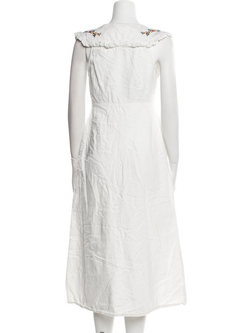 RIXO Scoop Neck Midi Length Dress