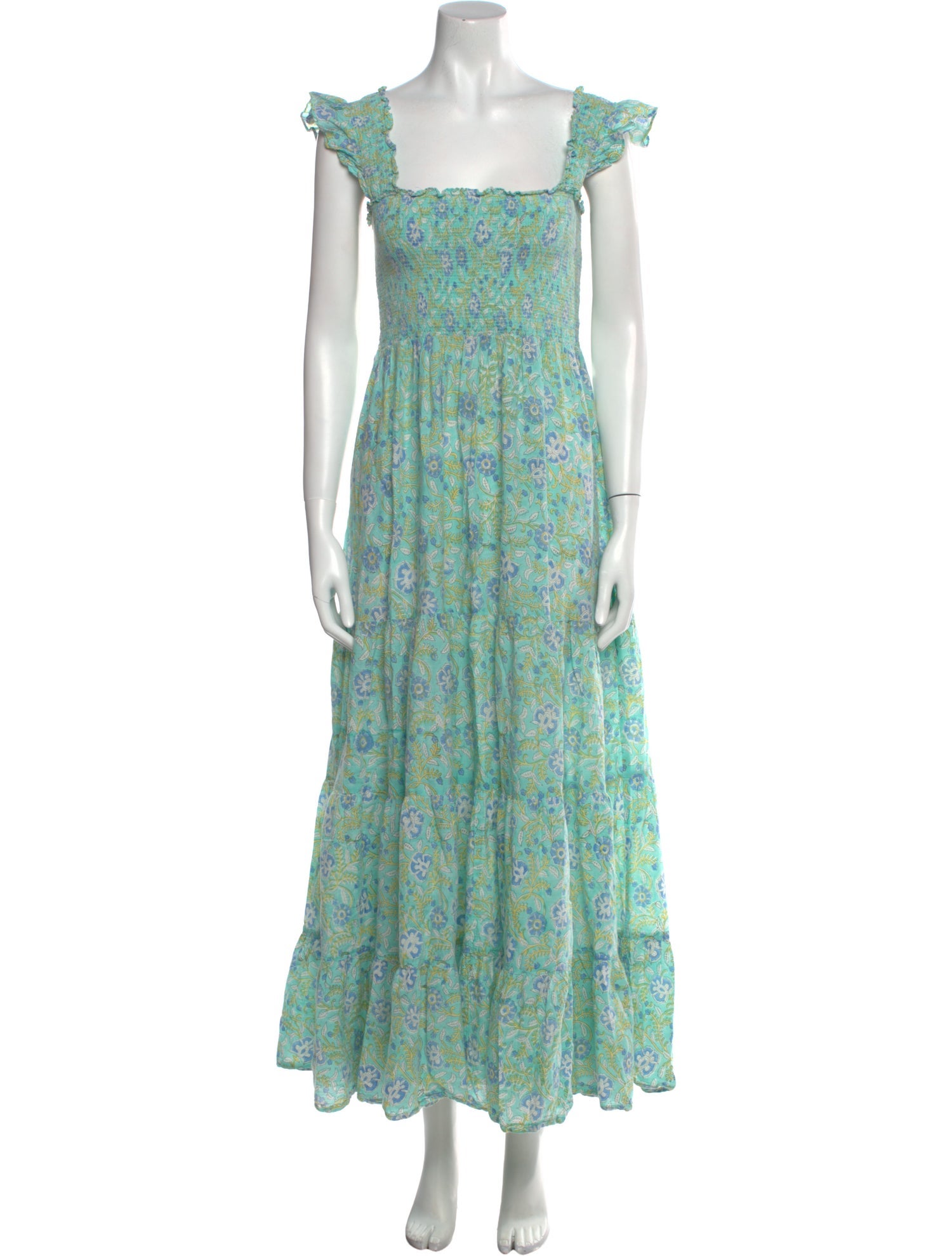 RIXO Floral Print Long Dress