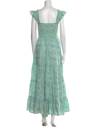 RIXO Floral Print Long Dress