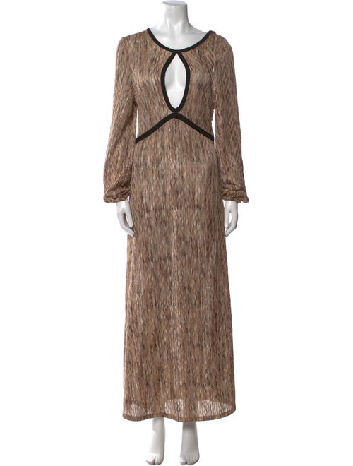 RIXO Scoop Neck Long Dress