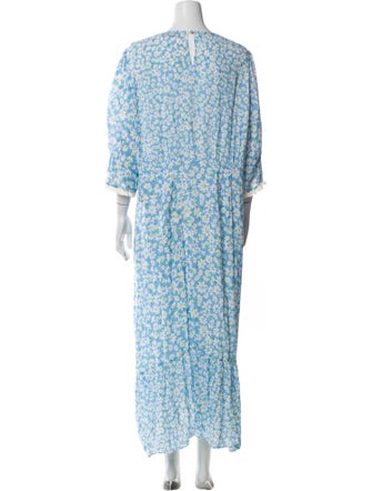 RIXO Floral Print Long Dress