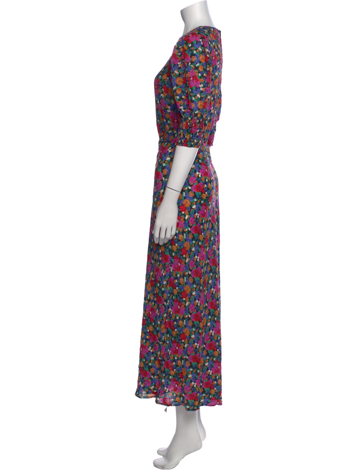 RIXO Silk Long Dress