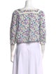 RIXO Floral Print Square Neckline Crop Top