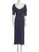 RIXO Polka Dot Print Long Dress