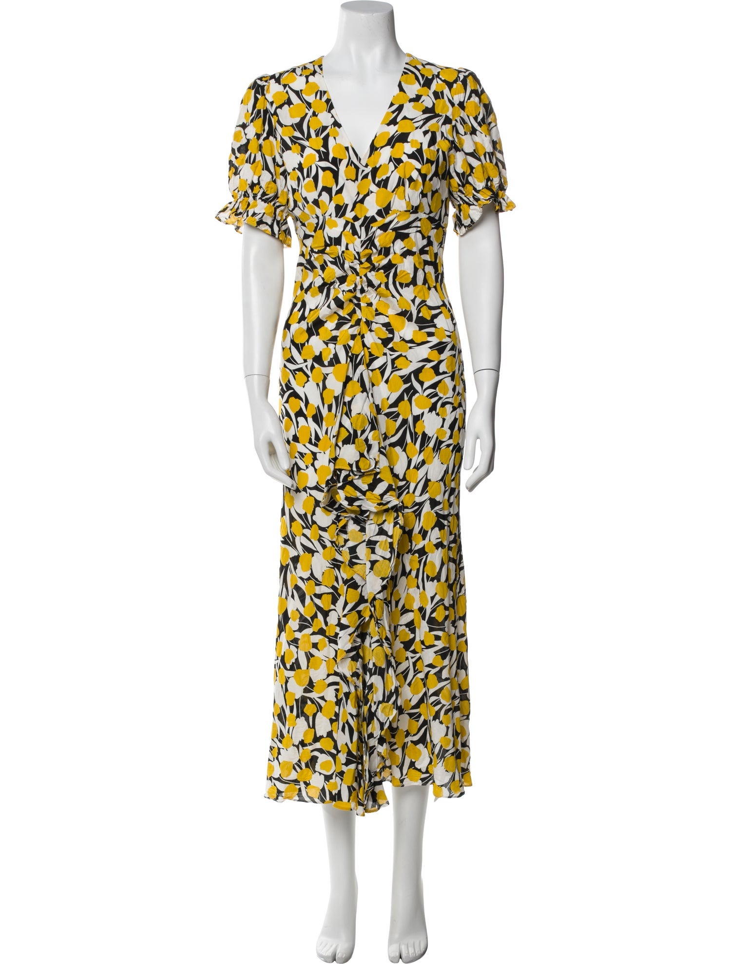 RIXO Printed Long Dress