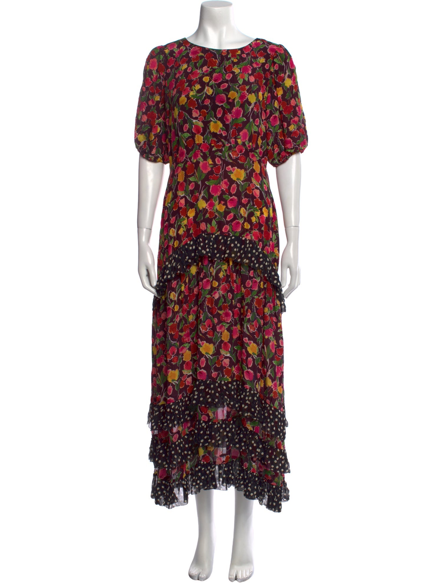 RIXO Silk Long Dress