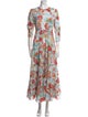 RIXO Floral Print Long Dress
