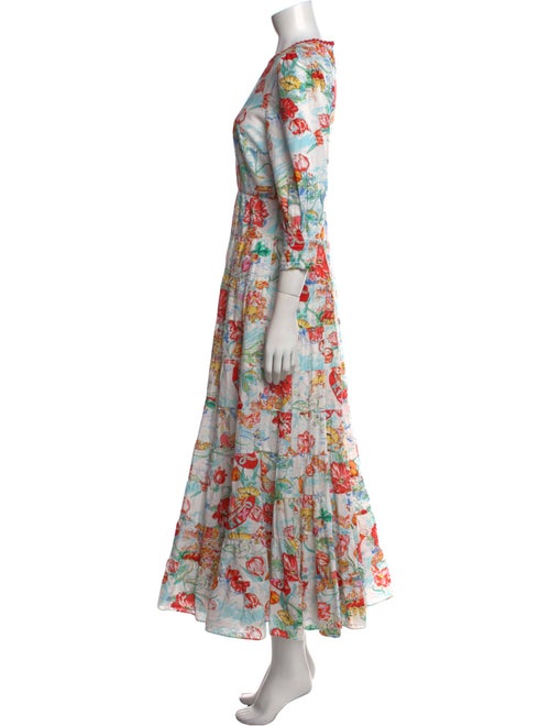 RIXO Floral Print Long Dress
