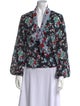 RIXO Silk Floral Print Blouse