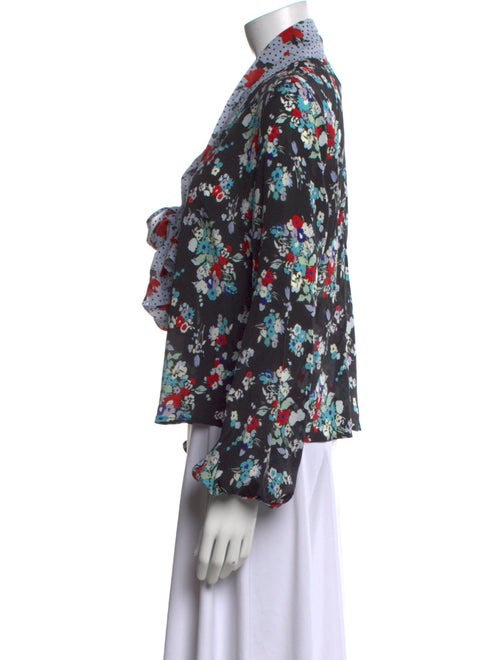 RIXO Silk Floral Print Blouse